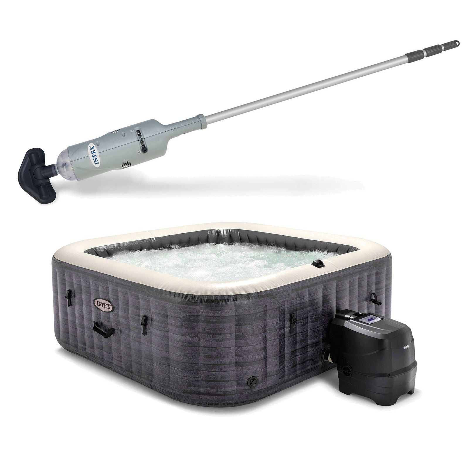 Intex Above Ground Pool Vacuum Cleaner and Inflatable Hot Tub with 170 AirJets - VMInnovations