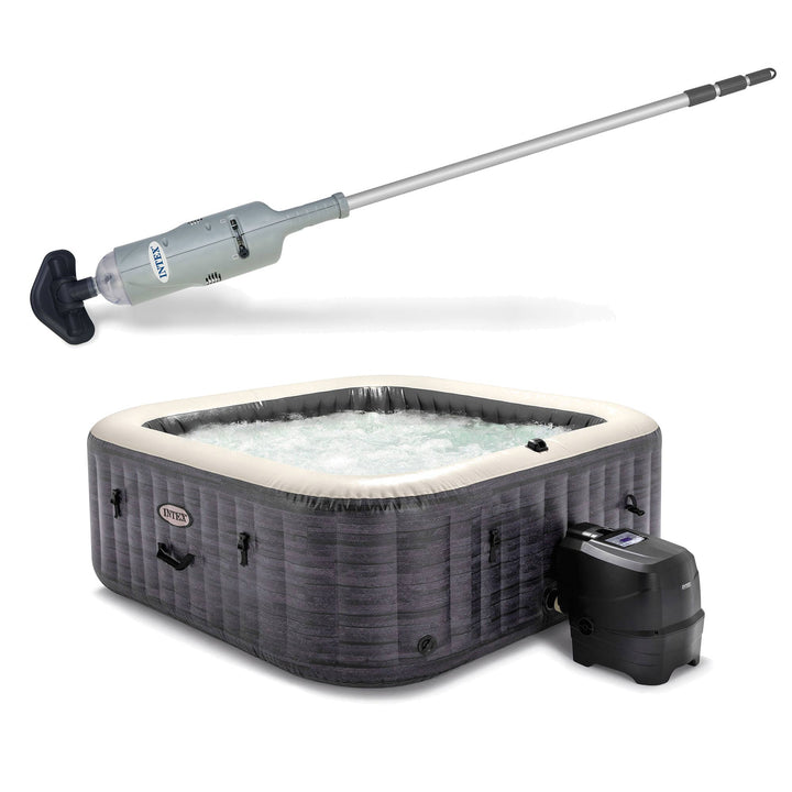 Intex Above Ground Pool Vacuum Cleaner and Inflatable Hot Tub with 170 AirJets