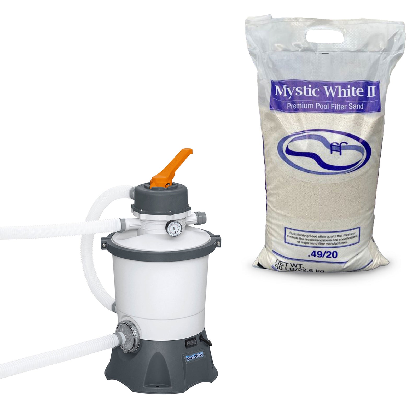 US Silica Mystic II Filter Sand & Bestway Filter Pump for Above Ground Pools - VMInnovations