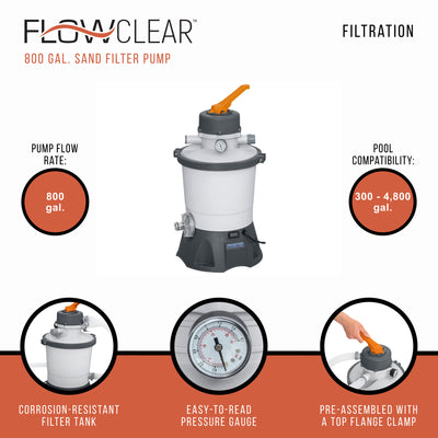 US Silica Mystic II Filter Sand & Bestway Filter Pump for Above Ground Pools - VMInnovations