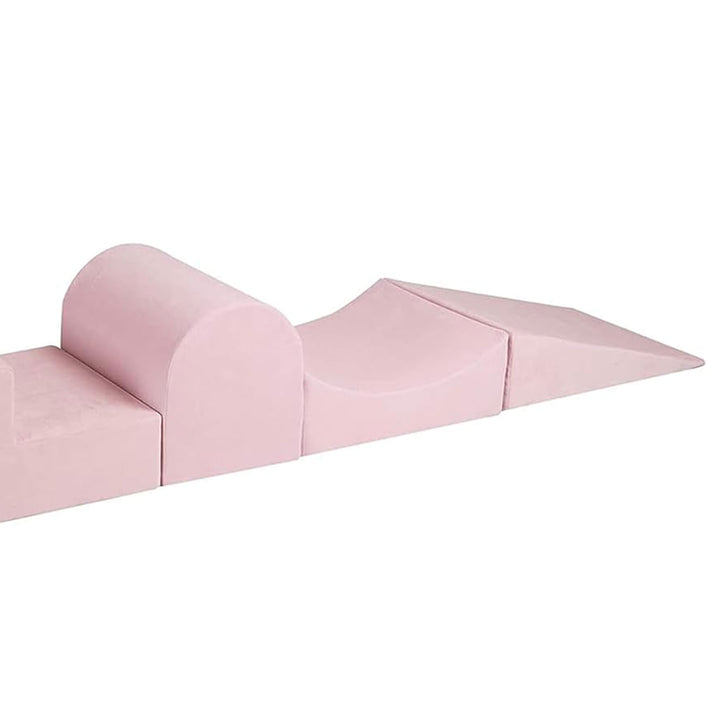 MeowBaby 4 Element Baby Foam Blocks Ball Pit w/100 Balls, Powder Pink (Open Box)