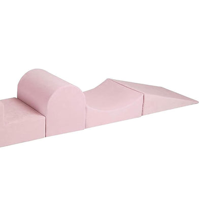 MeowBaby 4 Element Baby Foam Blocks Ball Pit w/100 Balls, Powder Pink (Open Box) - VMInnovations
