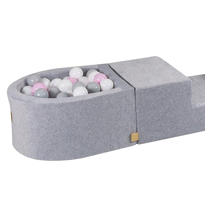 MeowBaby 4 Element Baby Foam Blocks Ball Pit with 100 Balls, Light Gray (Used)