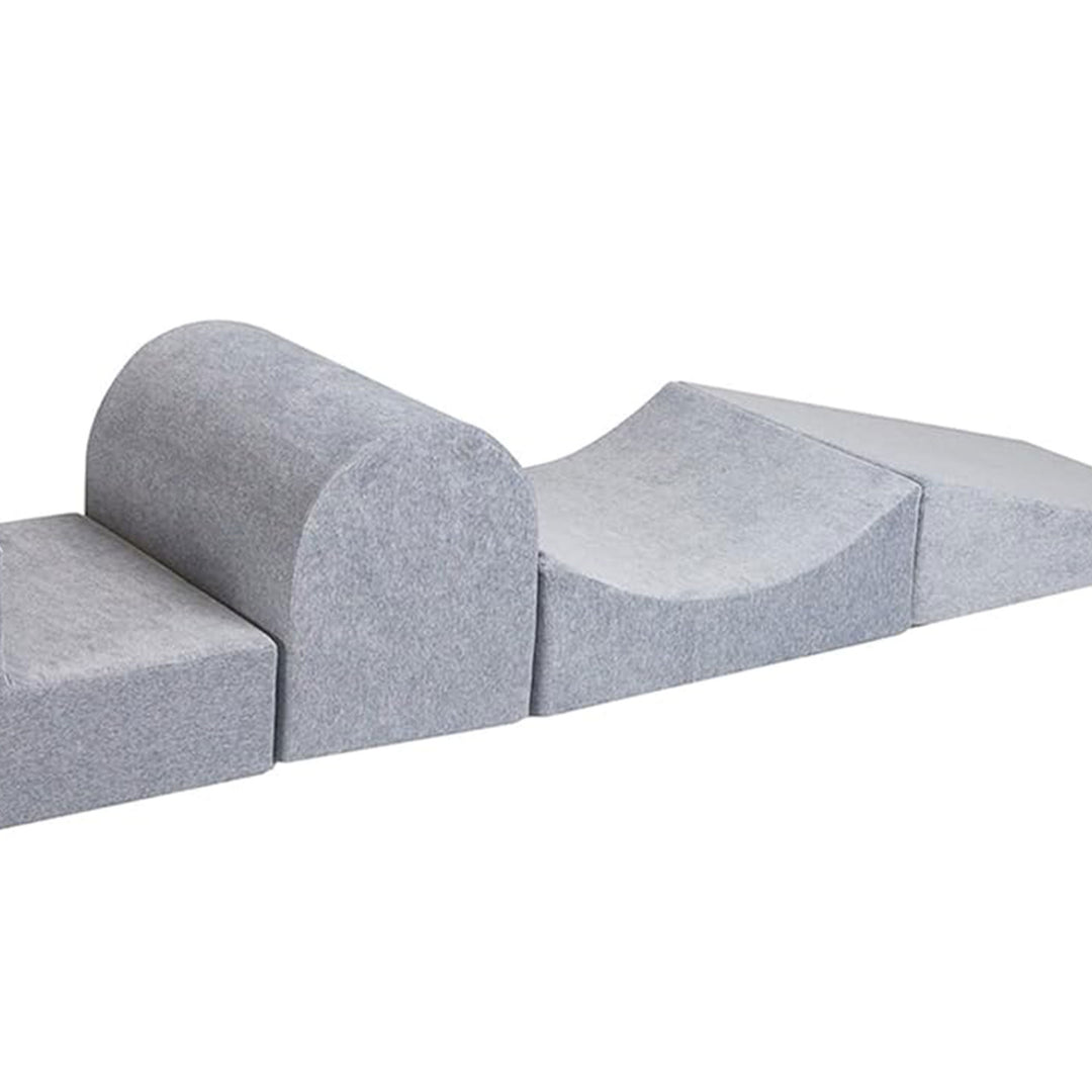 MeowBaby 4 Element Baby Foam Blocks Ball Pit with 100 Balls, Light Gray (Used)