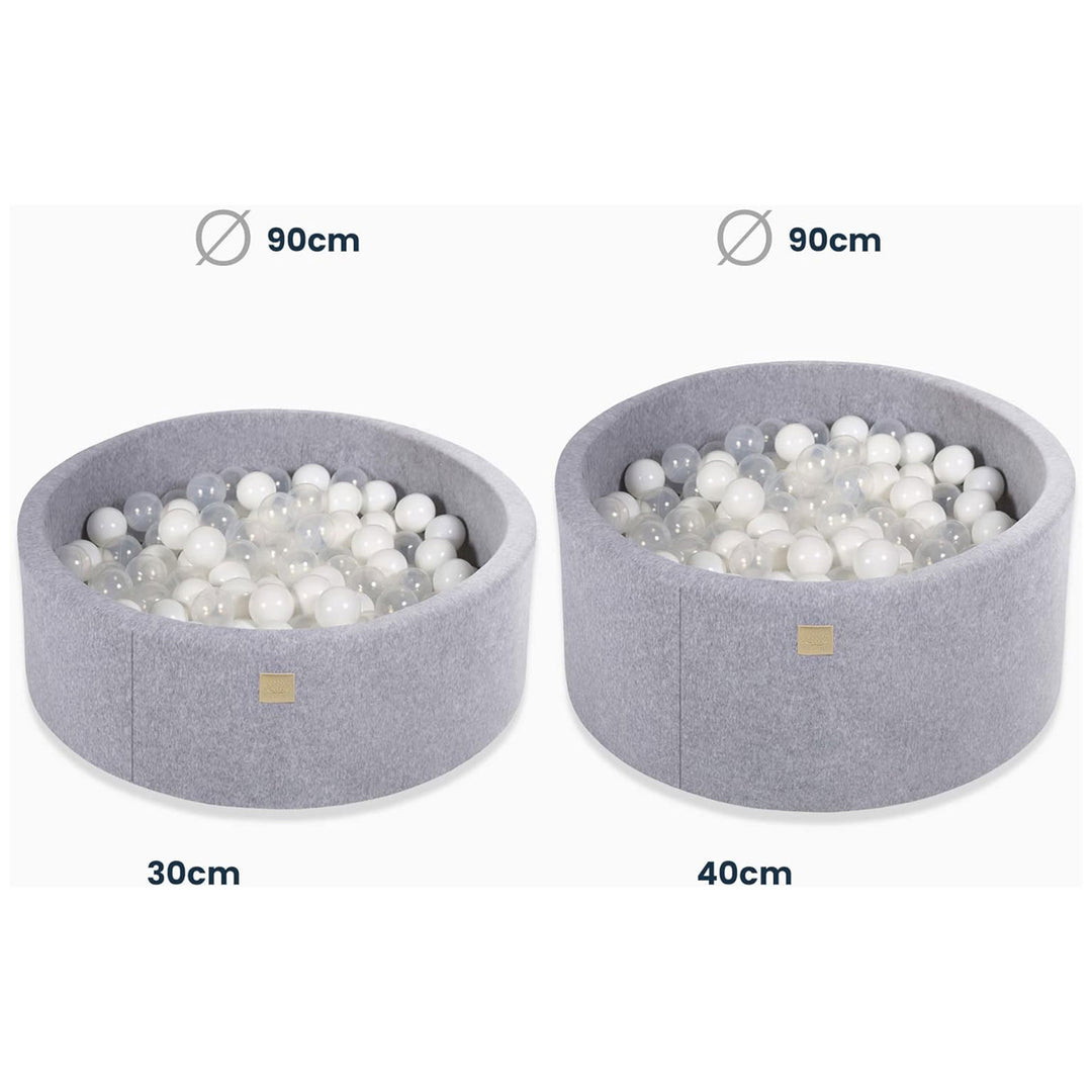 MeowBaby Soft Round 35 x 11.5 in. Baby Foam Ball Pit w/200 2.75 in. Balls, Ecru