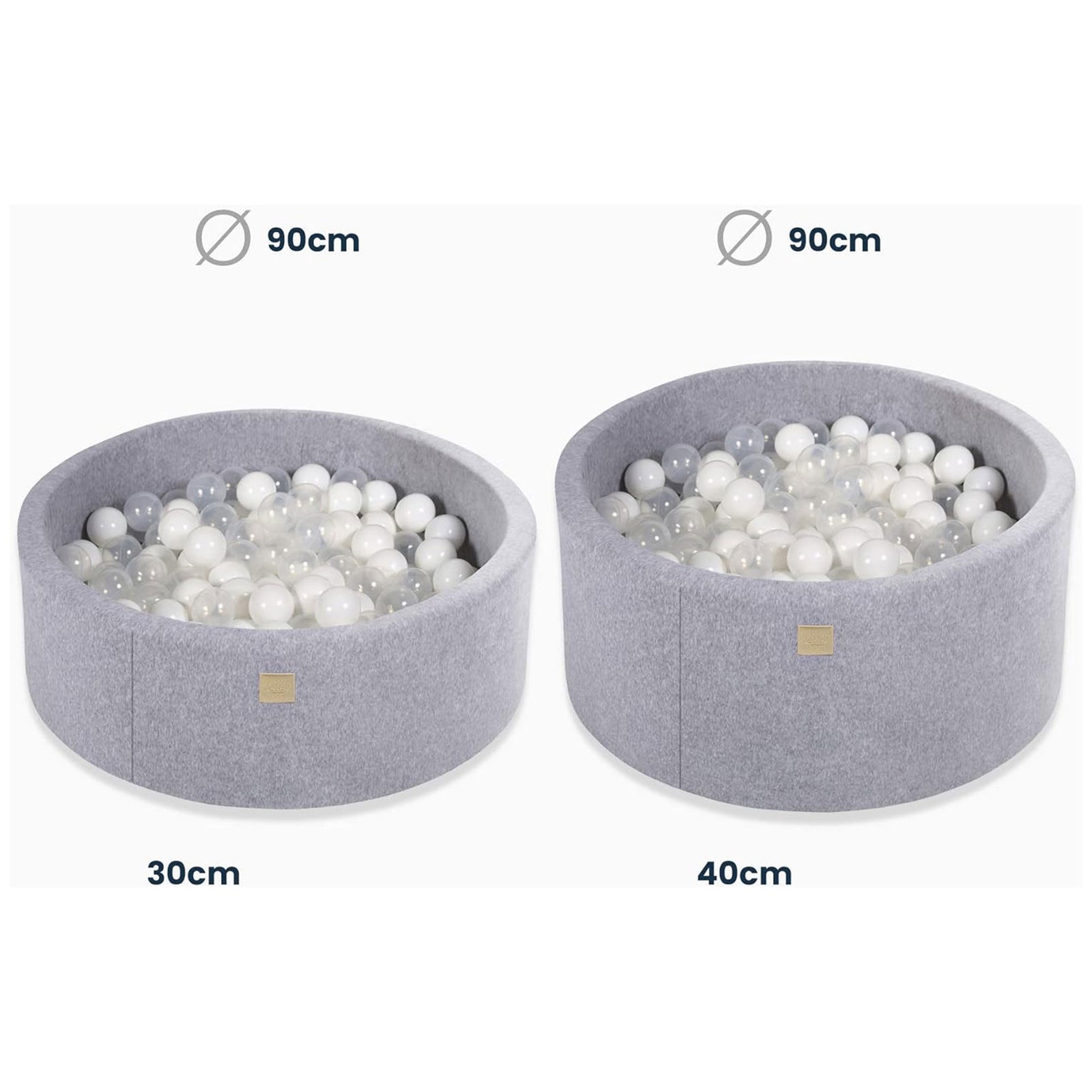 MeowBaby Soft Round 35 x 11.5 in. Baby Foam Ball Pit w/200 2.75 in. Balls, Ecru - VMInnovations