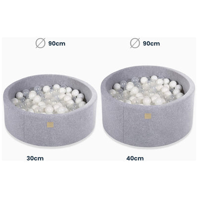 MeowBaby Soft Round 35 x 11.5 in. Baby Foam Ball Pit w/200 2.75 in. Balls, Ecru - VMInnovations