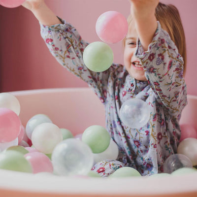 MeowBaby Soft Round 35 x 11.5 in. Baby Foam Ball Pit w/200 2.75 in. Balls, Ecru - VMInnovations