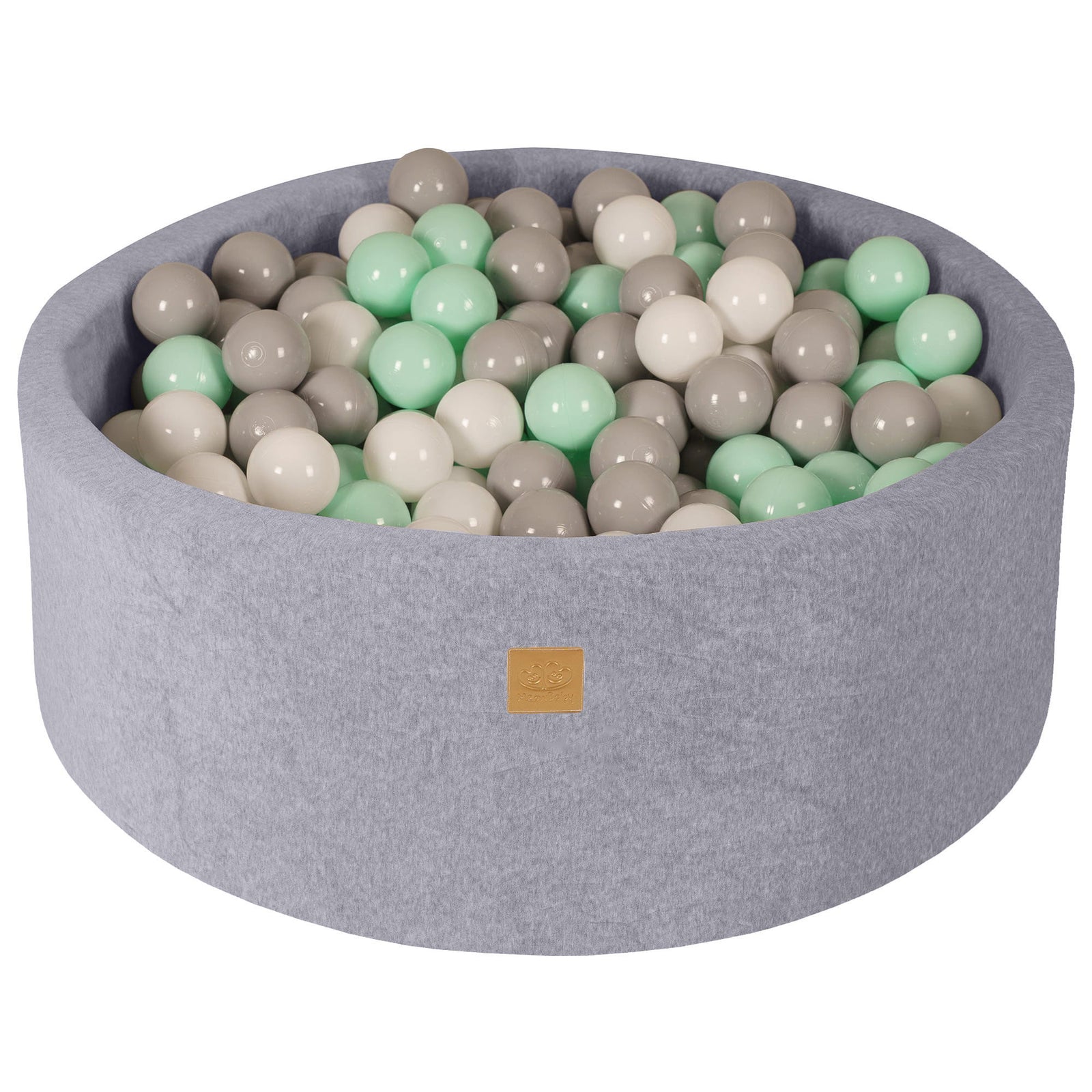 MeowBaby Soft Round 35 x 11.5 in. Baby Foam Ball Pit w/200 2.75 in. Balls, Gray - VMInnovations