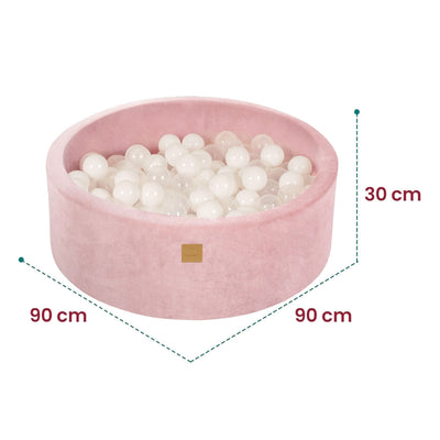 MeowBaby Soft Round 35 x 11.5 in. Baby Foam Ball Pit w/200 2.75 in. Balls, Pink