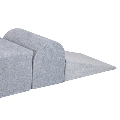 MeowBaby 3 Elements Soft Foam Climbing Blocks Playset with Velvet Cover, Gray - VMInnovations