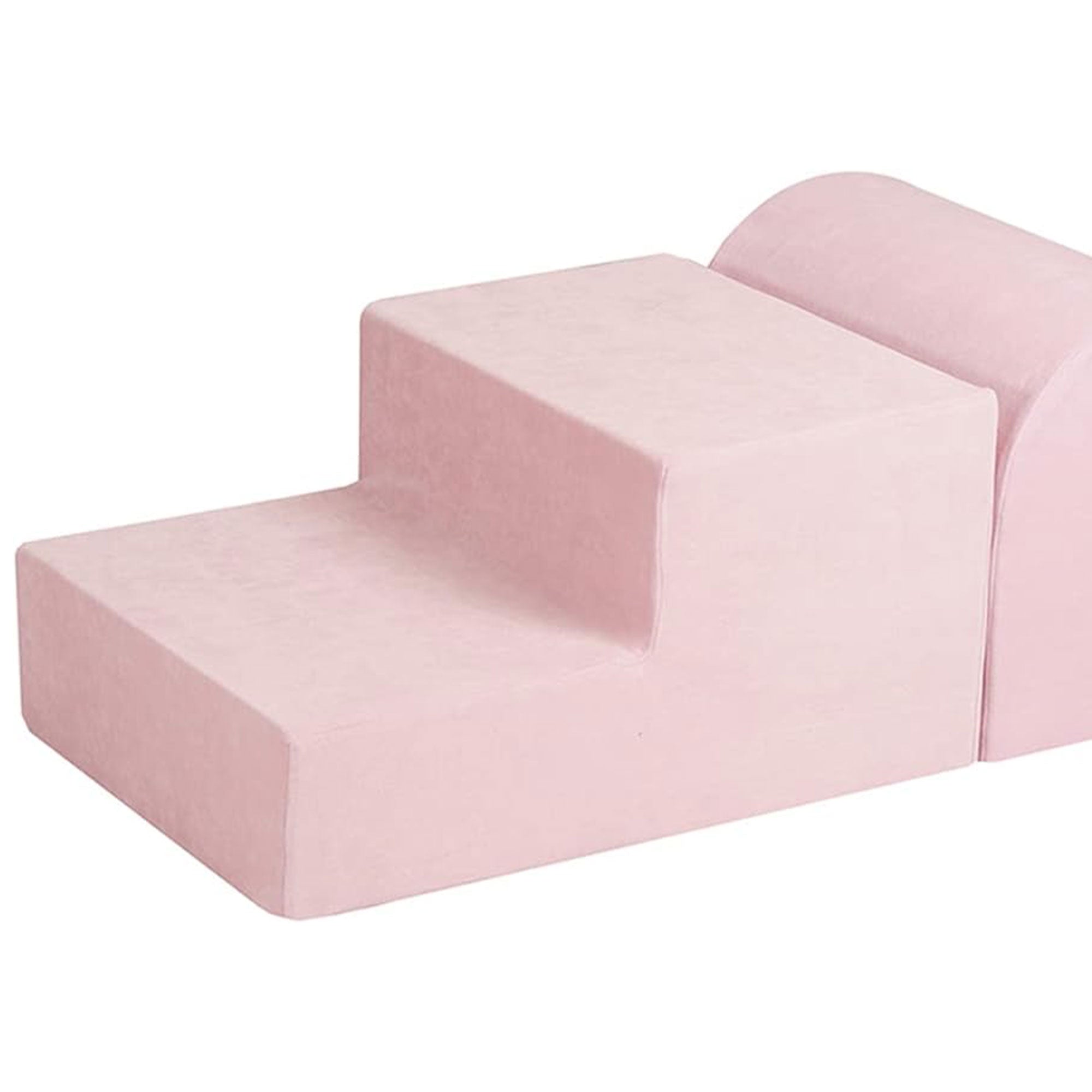 MeowBaby 3 Elements Soft Foam Climbing Blocks Playset with Velvet Cover, Pink - VMInnovations