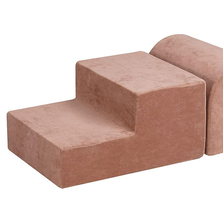 MeowBaby 3 Elements Soft Foam Climbing Blocks w/ Velvet Cover, Beige (Open Box)