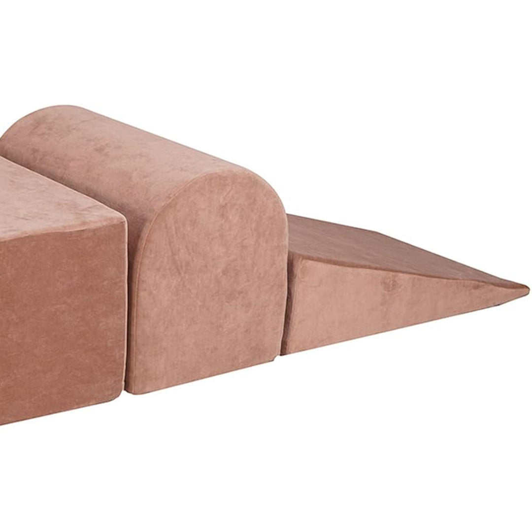 MeowBaby 3 Elements Soft Foam Climbing Blocks w/ Velvet Cover, Beige (Open Box)