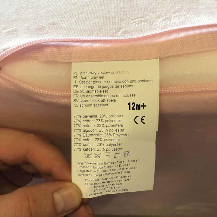 MeowBaby 4 Elements Foam Blocks Playset w/Velvet Covers, Light Gray (Open Box) - VMInnovations