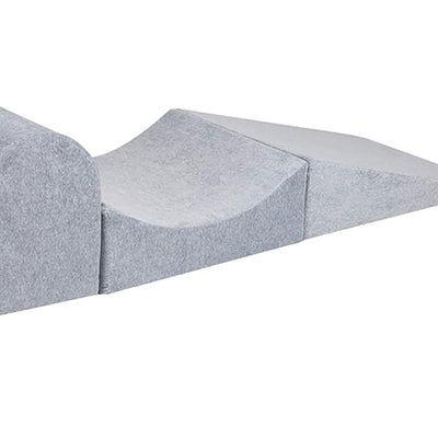 MeowBaby 4 Elements Soft Foam Blocks Playset with Velvet Covers, Light Gray