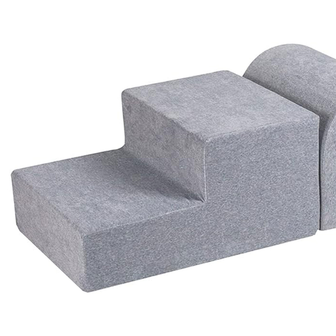 MeowBaby 4 Elements Foam Blocks Playset w/Velvet Covers, Light Gray (Open Box)