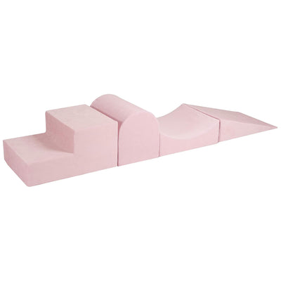 MeowBaby 4 Elements Foam Blocks Playset w/ Velvet Covers, Powder Pink (Open Box) - VMInnovations