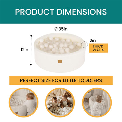 MeowBaby Soft Round 35 x 11.5" Foam Ball Pit with 200 2.75 Inch Balls (Open Box) - VMInnovations