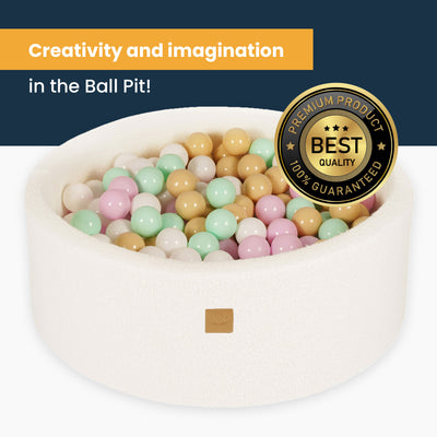 MeowBaby Soft Round 35 x 11.5 Inch Baby Foam Ball Pit with 200 2.75 Inch Balls - VMInnovations