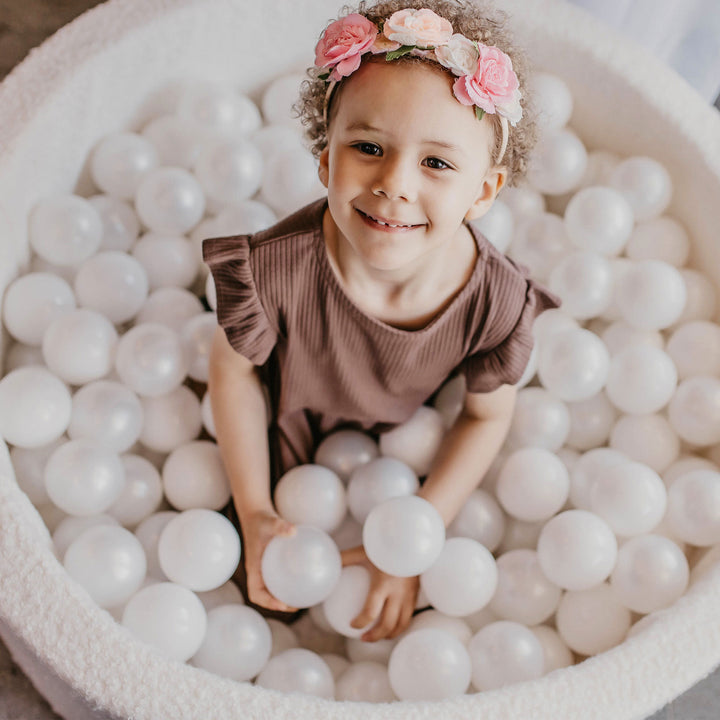 MeowBaby Soft Round 35 x 11.5 Inch Baby Foam Ball Pit with 200 2.75 Inch Balls