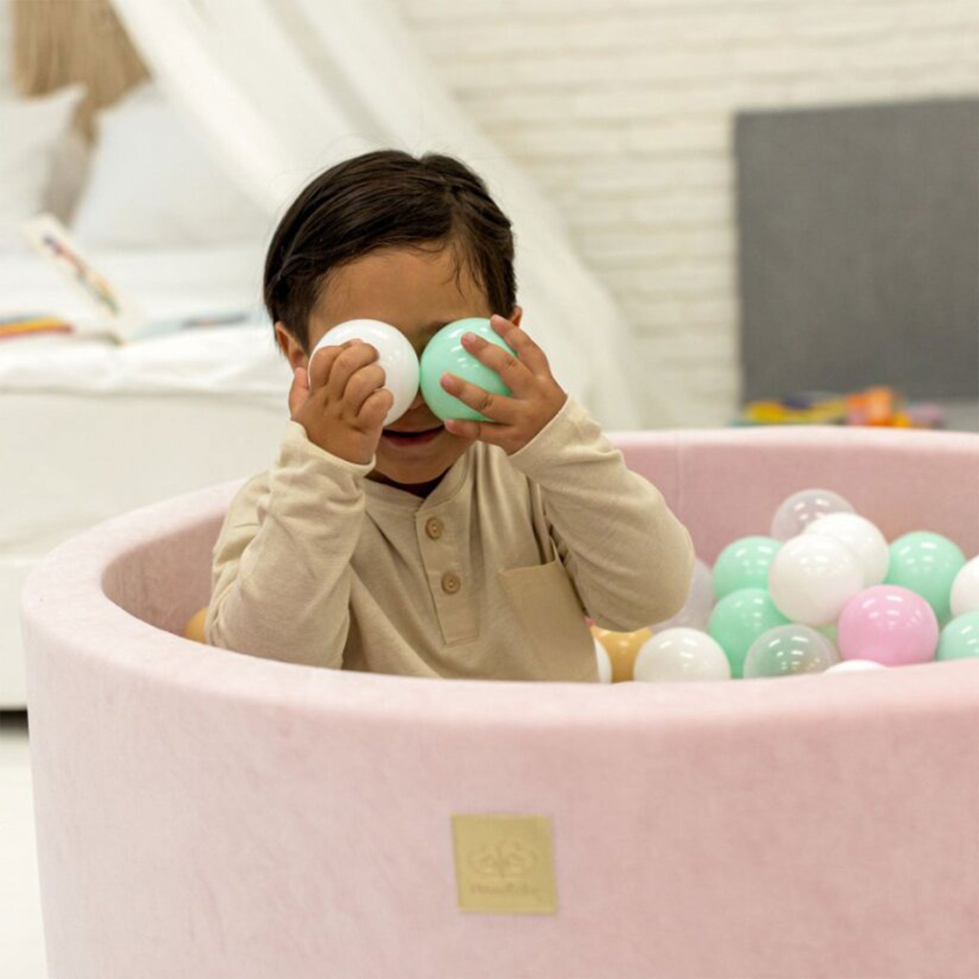 MeowBaby Soft Round 35 x 11.5 Inch Baby Foam Ball Pit with 200 Balls (Open Box) - VMInnovations