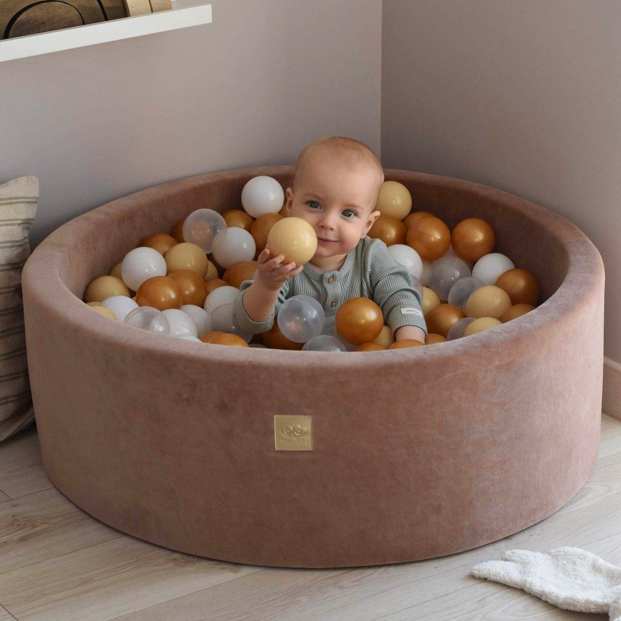 MeowBaby Soft Round 35 x 11.5 Inch Baby Foam Ball Pit with 200 2.75 Inch Balls - VMInnovations