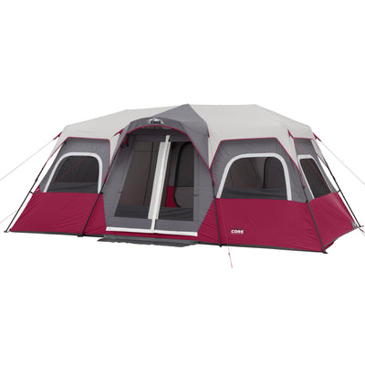 CORE Equipment 12 Person 18x10 Feet Double Door Instant Cabin Tent, Wine (Used)
