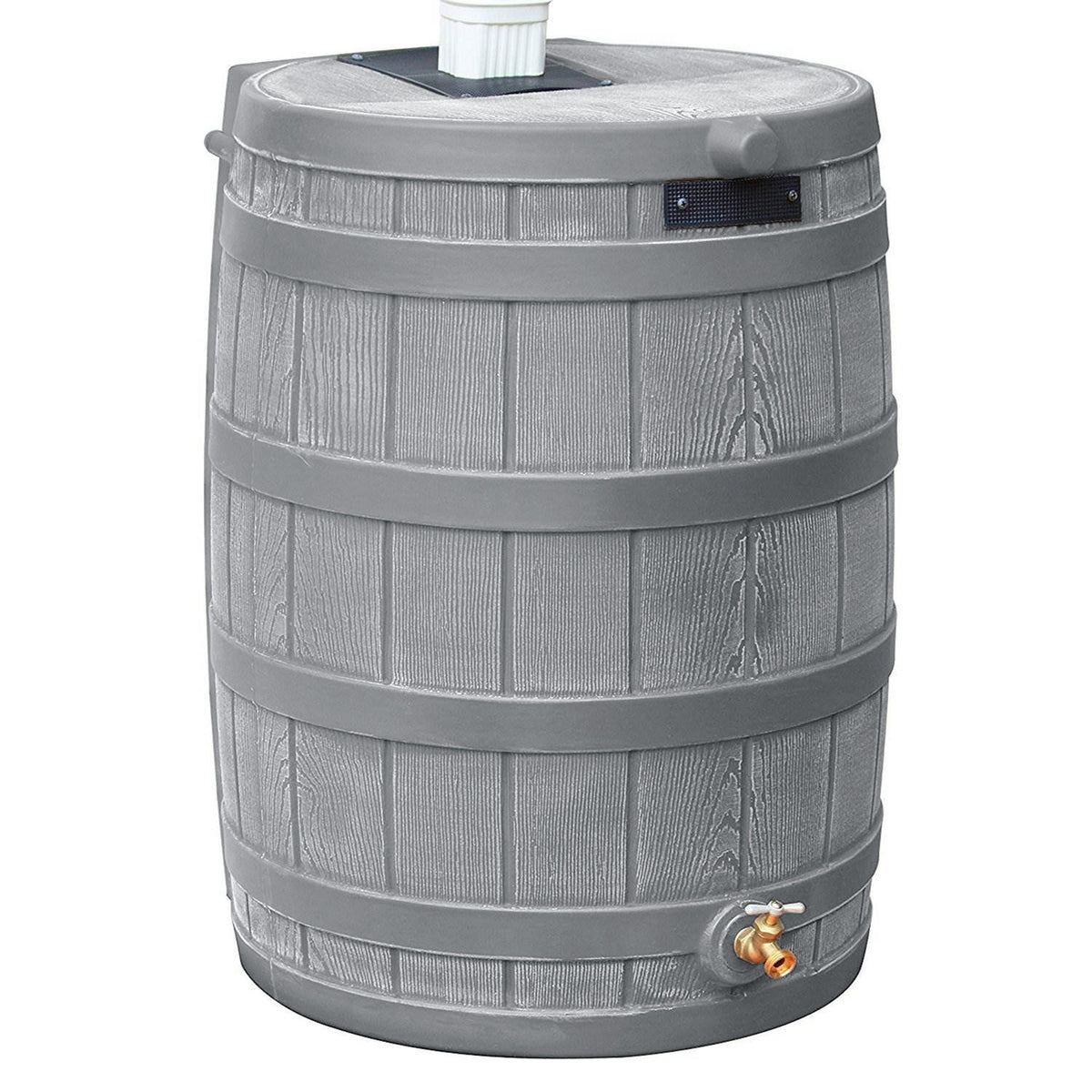 Good Ideas Rain Wizard 50 Gal Rain Barrel Collector, Gray & Diverter Flex Kit