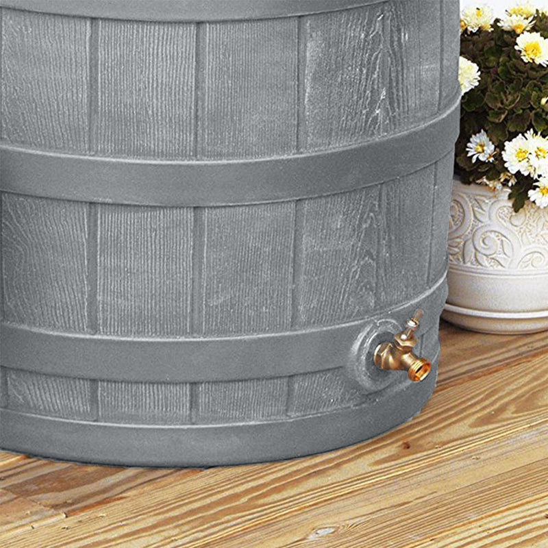 Good Ideas Rain Wizard 50 Gal Plastic Rain Barrel Water Collector,Gray(Open Box)