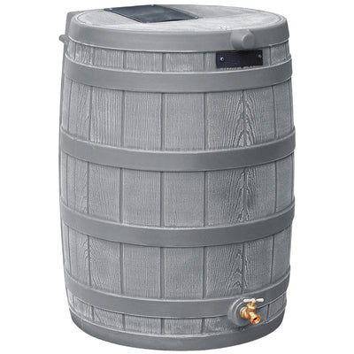 Good Ideas RW50 Rain Wizard 50 Gallon Plastic Rain Barrel Water Collector, Gray