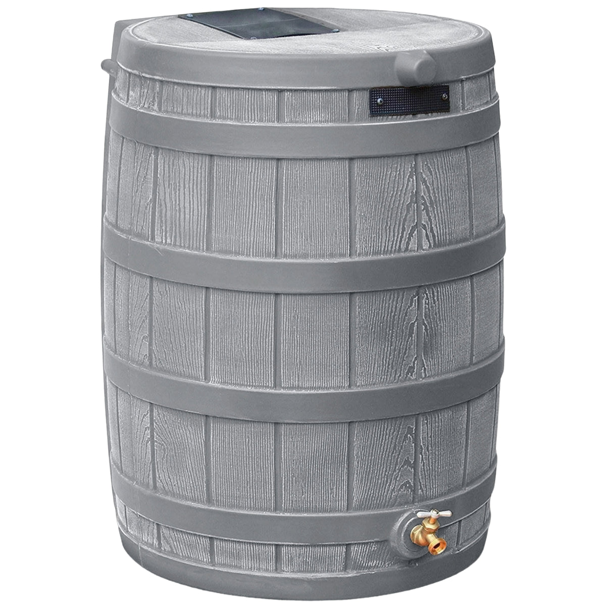 Good Ideas RW50 Rain Wizard 50 Gallon Plastic Rain Barrel Water Collector, Gray