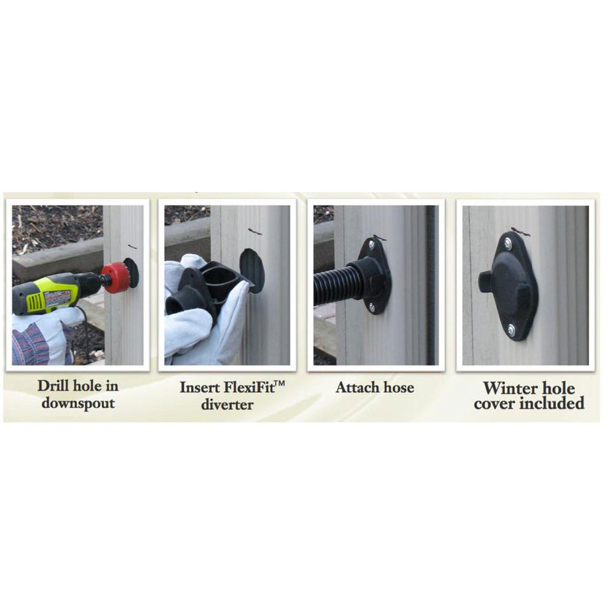 Good Ideas Impressions Riverwalk 50Gal Rain Saver w/ Spigots & Diverter Flex Kit