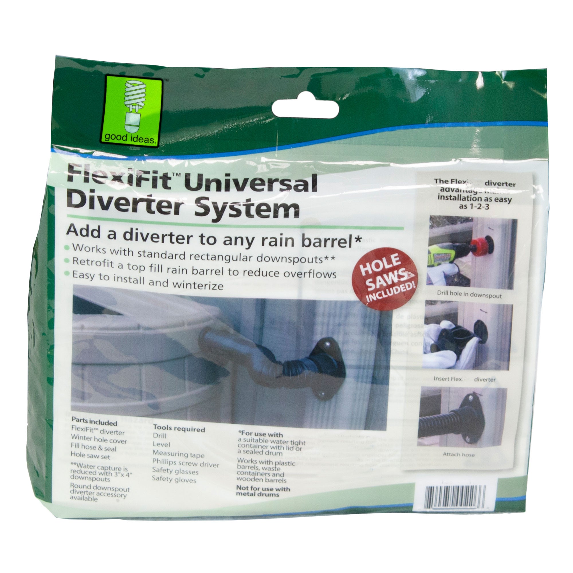 Good Ideas Rain Diverter Flex Kit 2"x3" & 3"x4" Standard Downspouts (Open Box) - VMInnovations