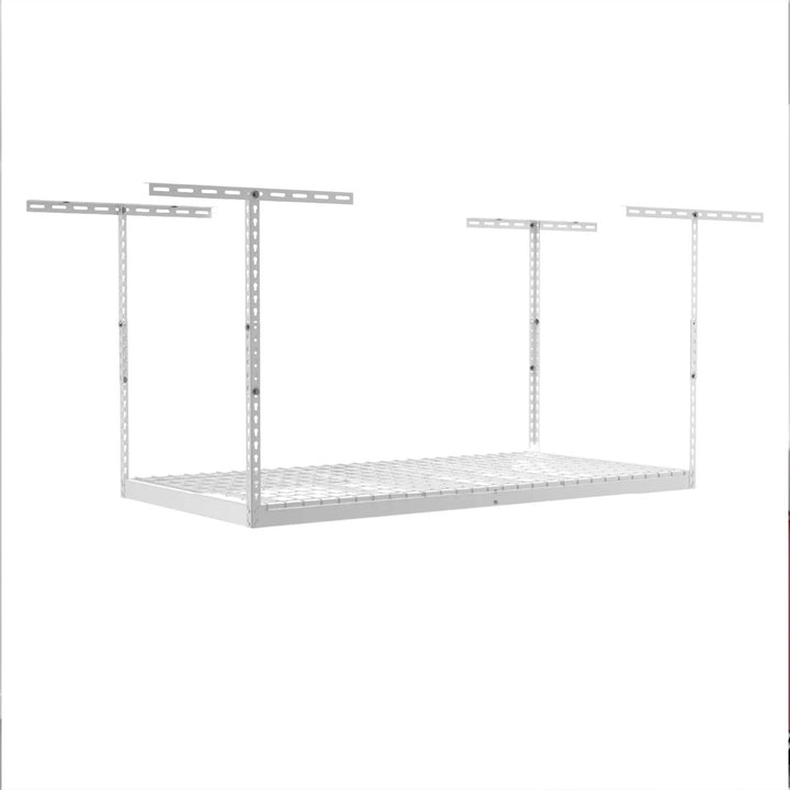 SafeRacks 4' x 8' Overhead Garage Storage Rack, Up to 600 Pounds, White (Used)