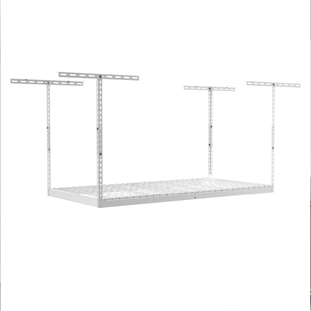 MonsterRax 3' x 8' Overhead Garage Storage Rack Holds 450 lbs, White (Open Box) - VMInnovations