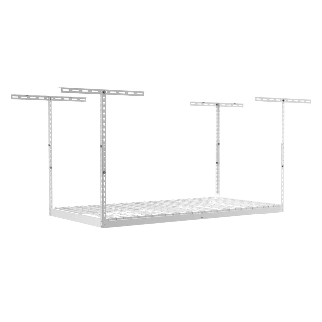 SafeRacks 2' x 8' Overhead Garage Storage Rack Up to 400 Pounds, White(Open Box)