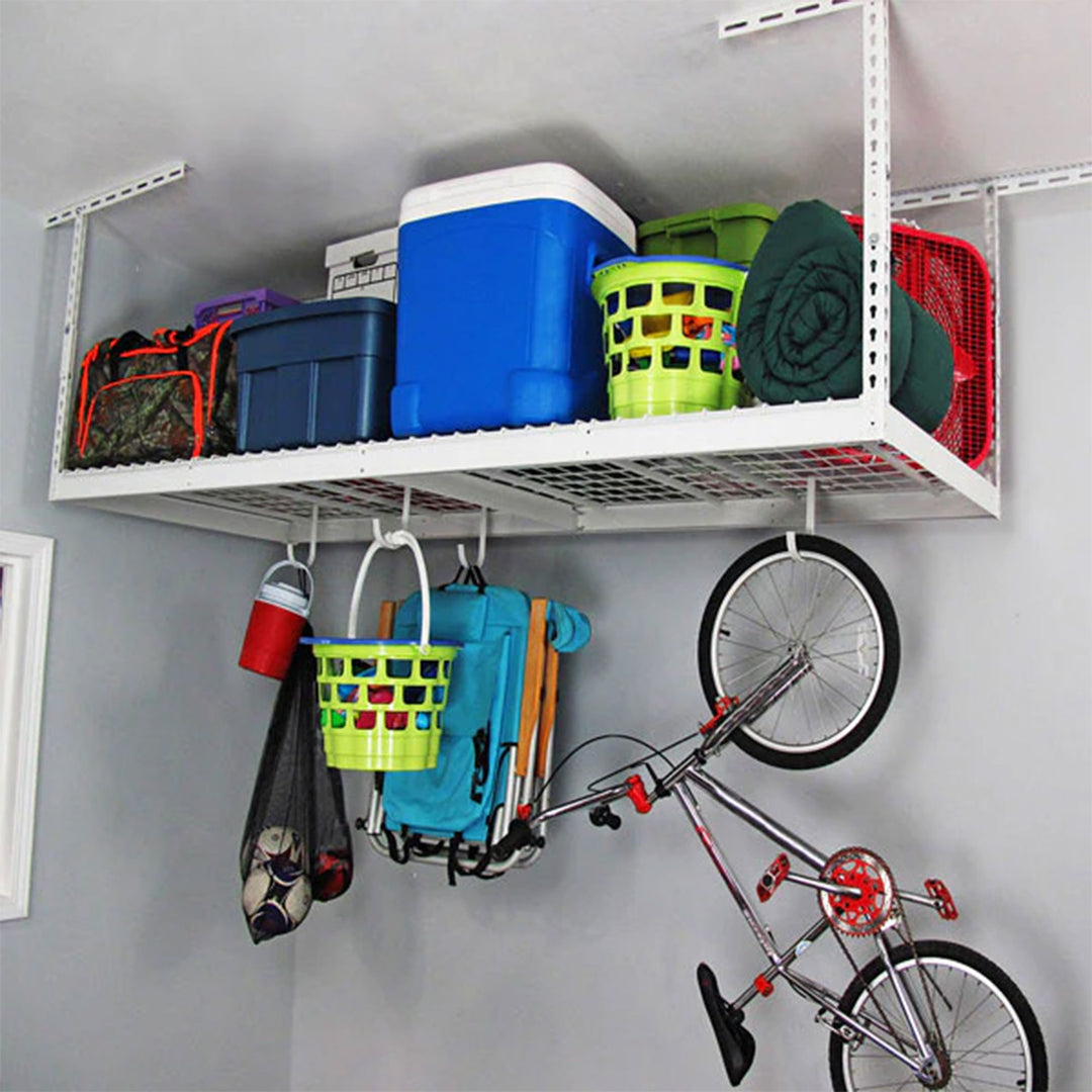 MonsterRax 4'x8' Overhead Garage Storage Rack Holds 500 lbs, Hammertone (Used)