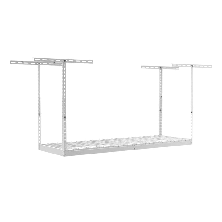 SafeRacks 2' x 6' Overhead Garage Storage Rack Up to 300 Pounds, White(Open Box)