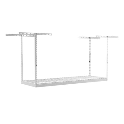 SafeRacks 2' x 6' Overhead Garage Storage Rack Up to 300 Pounds, White(Open Box)