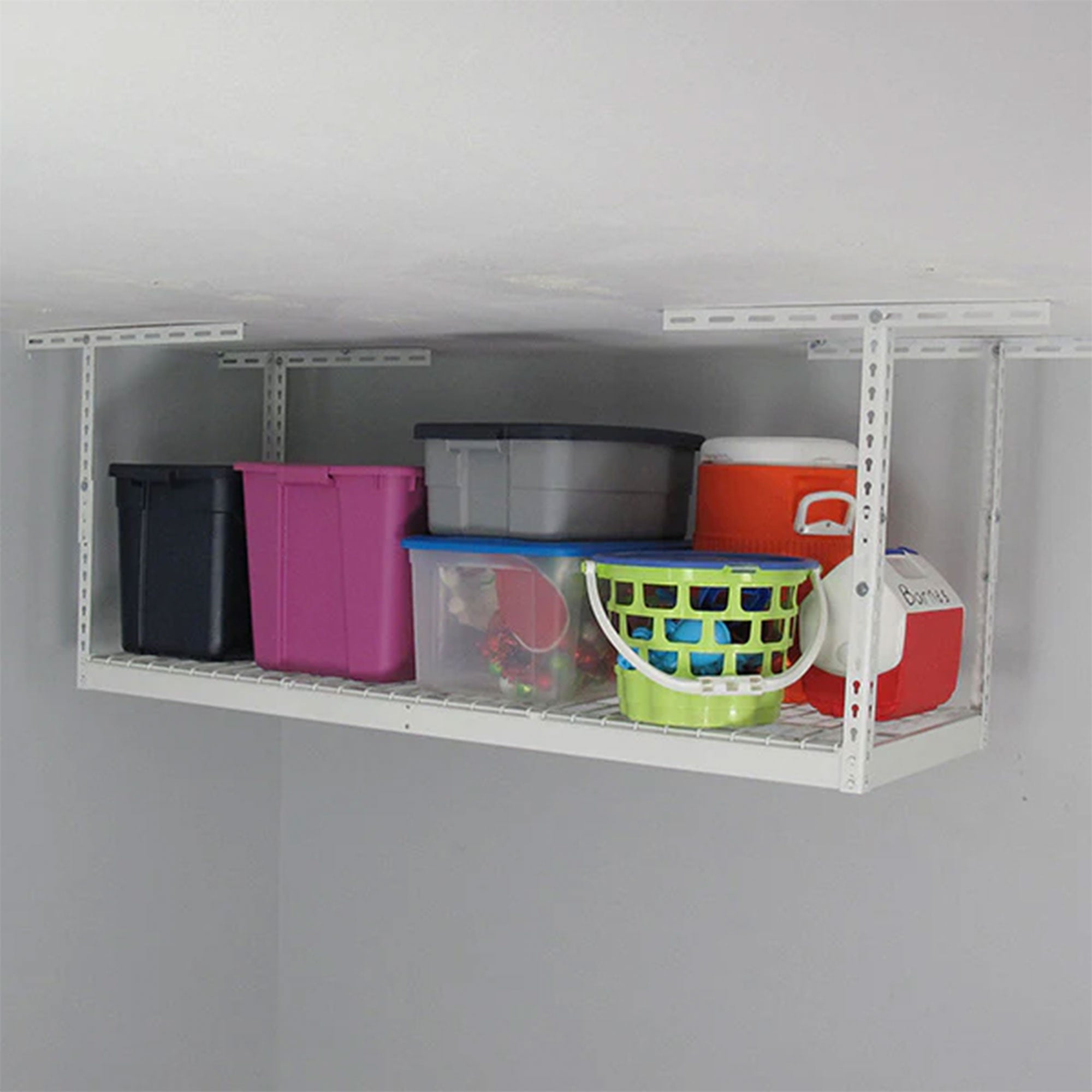 SafeRacks 2' x 6' Overhead Storage Rack Holds Up to 300 Pounds, White (Open Box) - VMInnovations