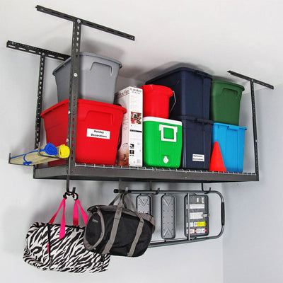 SafeRacks 2' x 6' Overhead Storage Rack Holds Up to 300 Pounds, White (Open Box) - VMInnovations