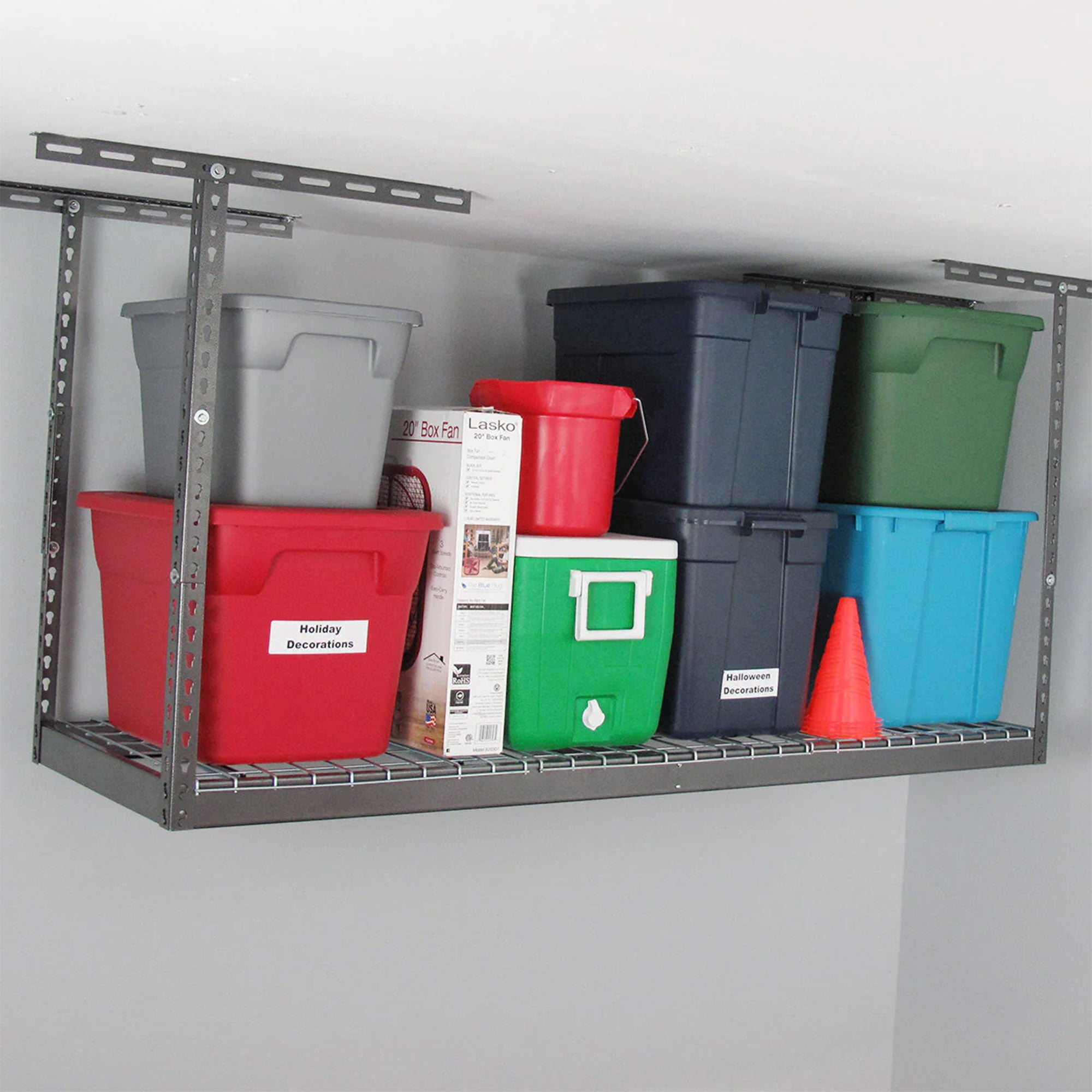 SafeRacks 2' x 6' Overhead Storage Rack Holds Up to 300 Pounds, White (Open Box) - VMInnovations