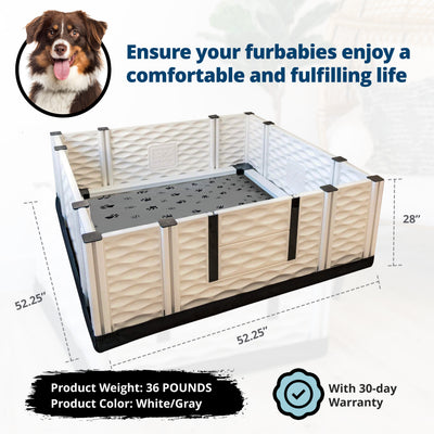 EZwhelp EZclassic 48" x 48" Dog Whelping Box Tall Playpen w/Rails & Liner, Gray - VMInnovations