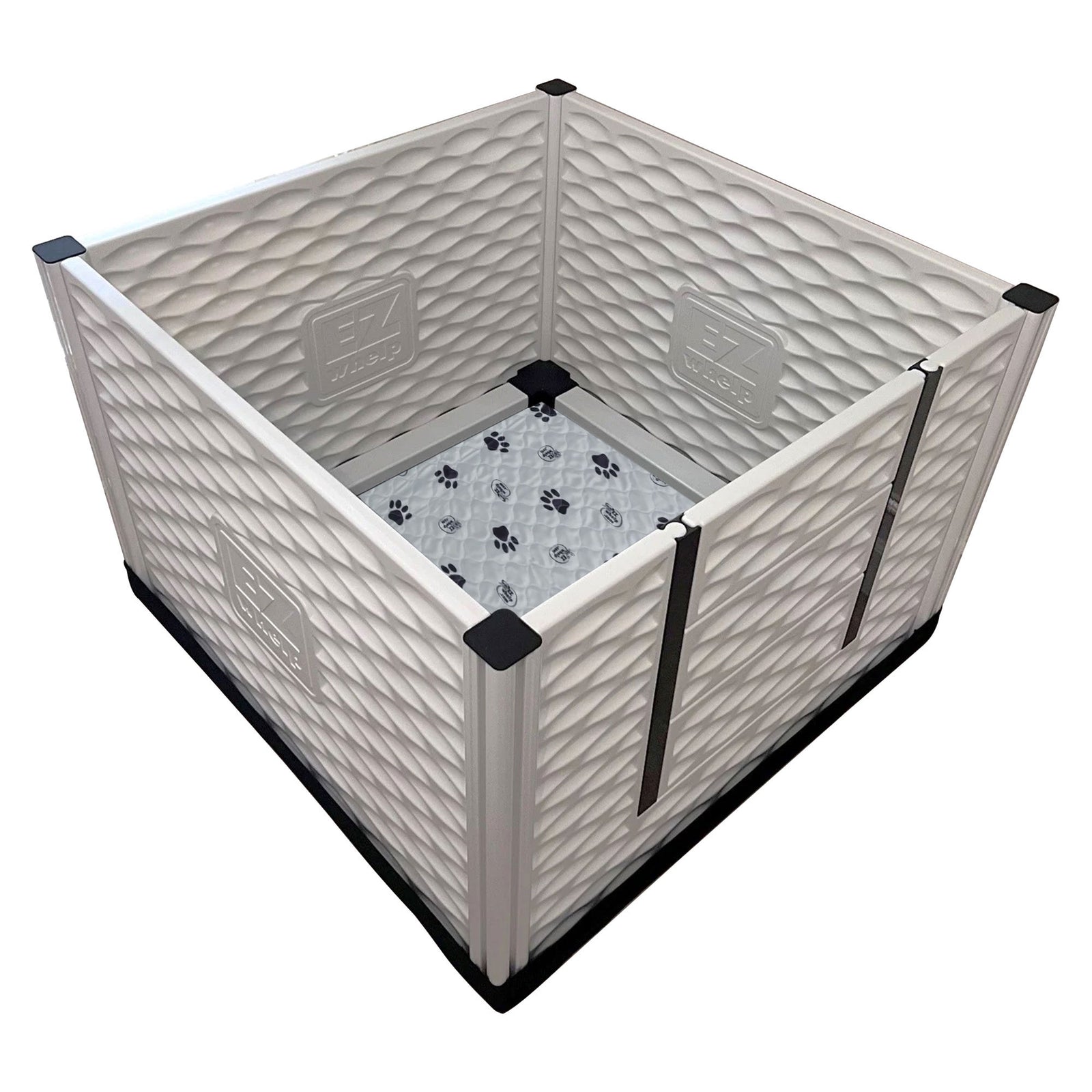 EZwhelp EZclassic 38" x 38" Dog Whelping Box Tall Playpen w/Rails & Liner, Gray - VMInnovations