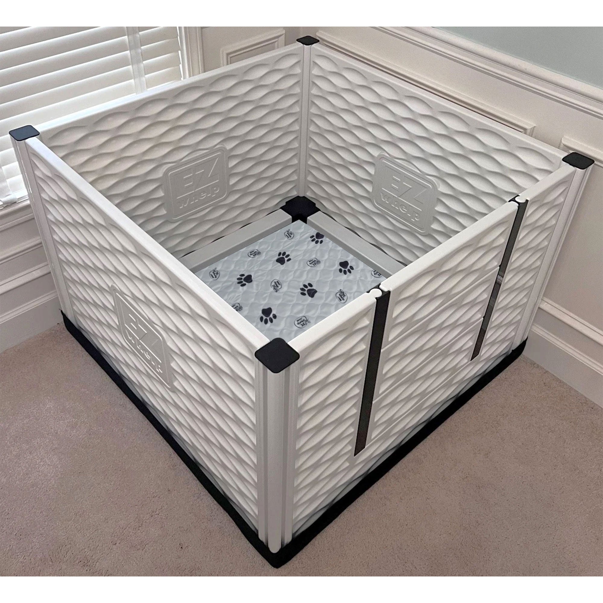 EZwhelp EZclassic 38" x 38" Dog Whelping Box Tall Playpen w/Rails & Liner, Gray - VMInnovations