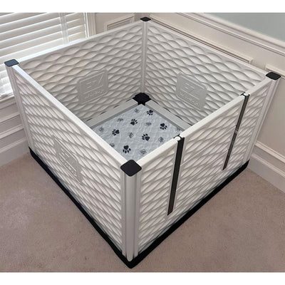 EZwhelp EZclassic 38" x 38" Dog Whelping Box Tall Playpen w/Rails & Liner, Gray - VMInnovations