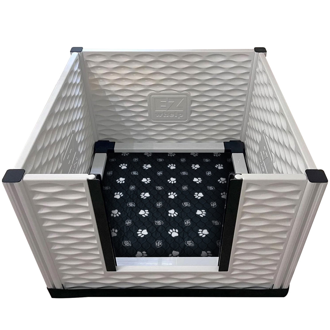 EZwhelp EZclassic 38" x 38" Puppy Dog Whelping Box Playpen with Rails & Liner - VMInnovations