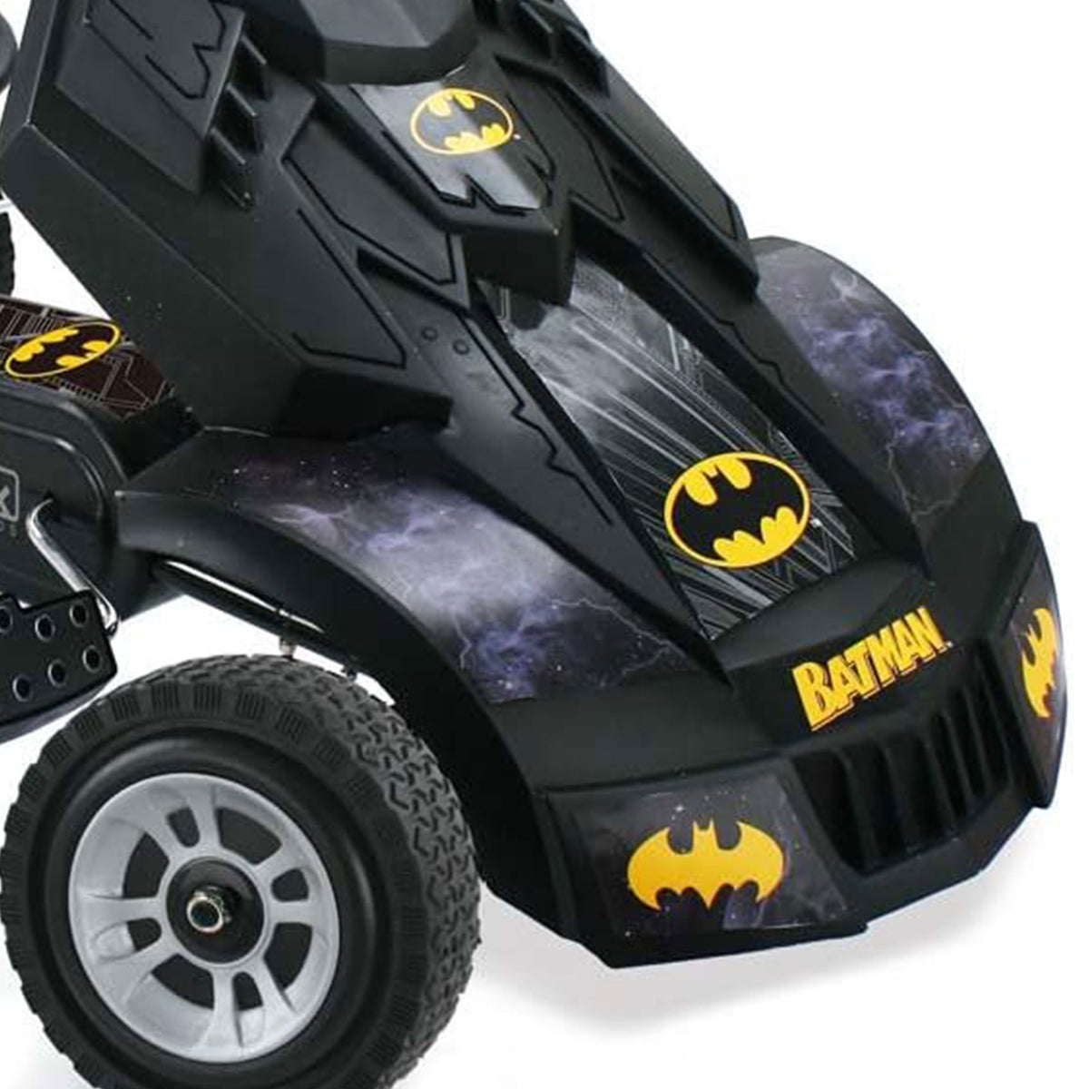 hauck Bat Mobile Pedal Go Kart Superhero Ride On Batman Vehicle for Kids, Black