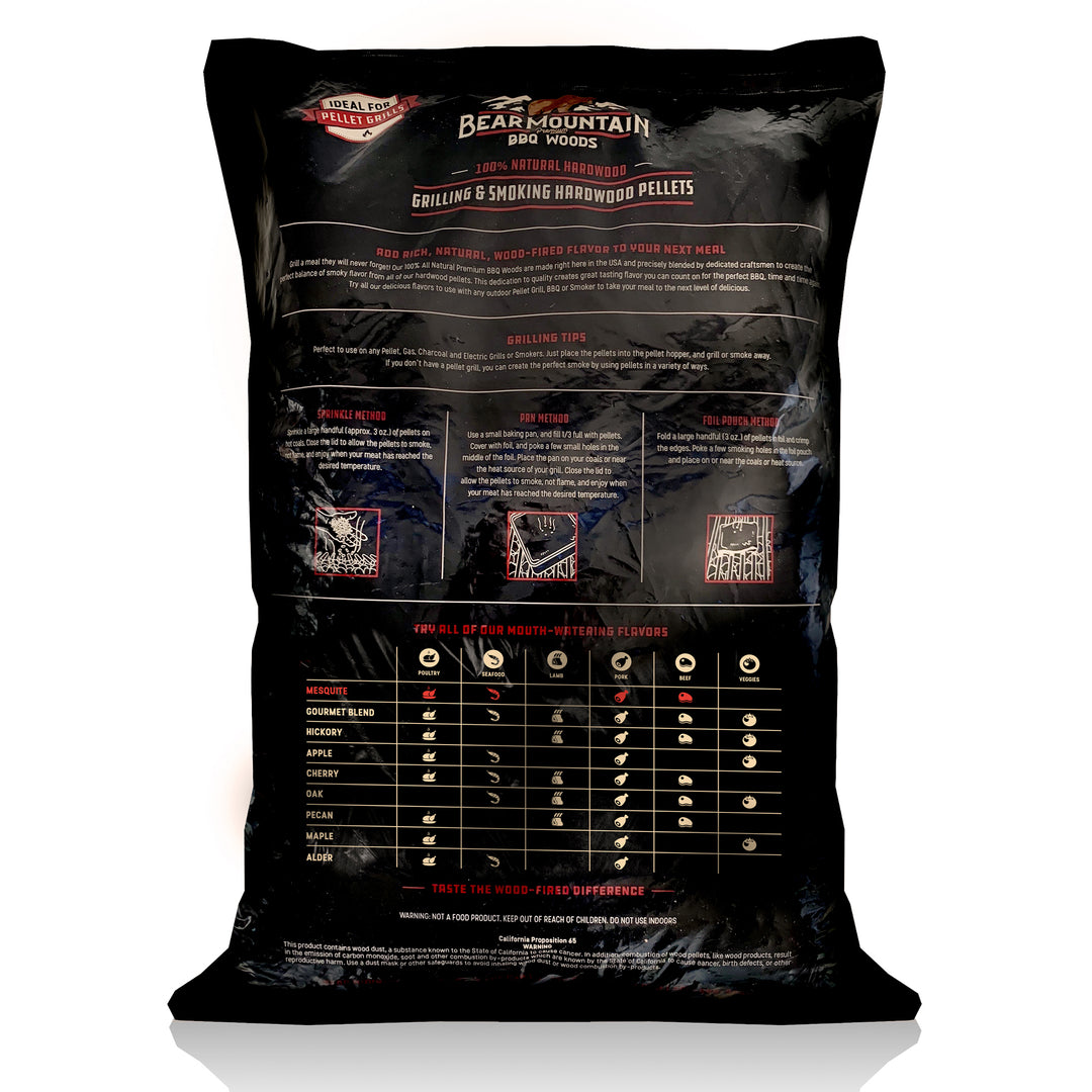 Bear Mountain All Natural Mesquite BBQ Pellets w/Robust Smoky Flavor, 33 Pounds - VMInnovations